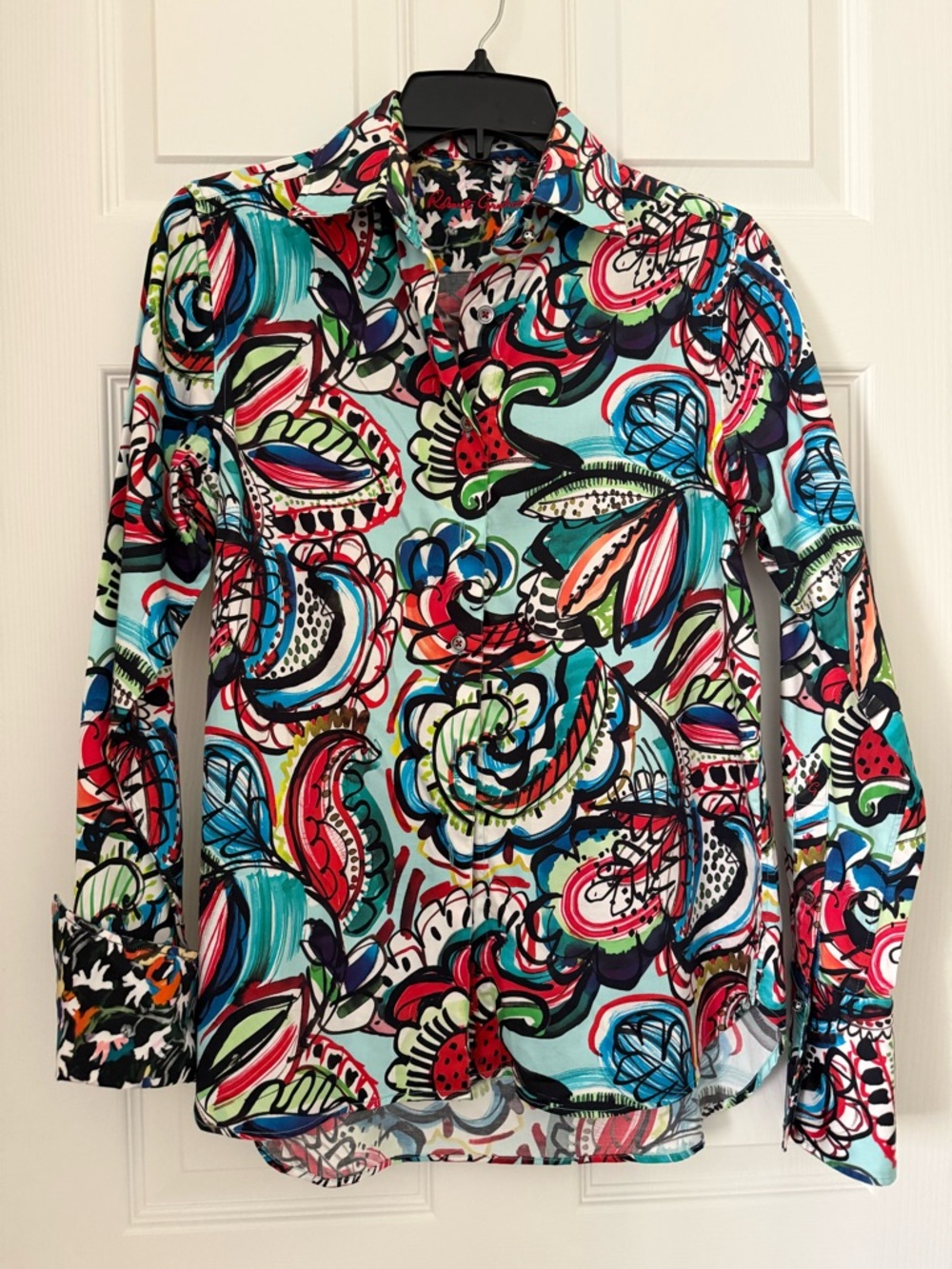 Robert Graham Multicolor Floral & Abstract Print Shirt